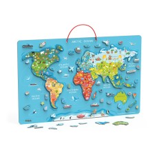 Magnetic World Puzzle with Dry Erase Board Magnetic World Puzzle with Dry Erase Board